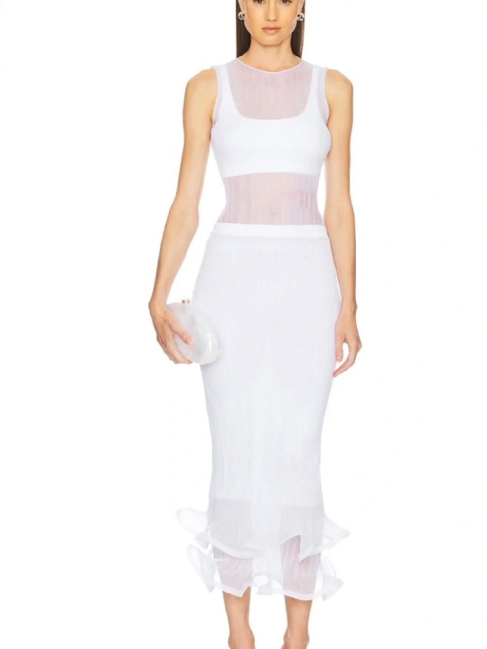 SIMKHAI Kelso Skirt in White size medium - Picture 2 of 7
